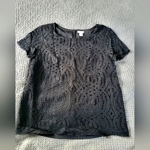 J.Crew black lace top